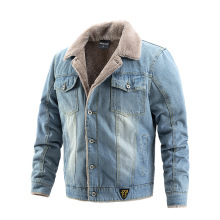 OEM Customized Herren Winter Fleece gesäumte Denim Jacke